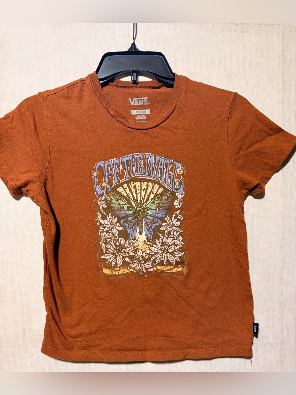 Vans Rust Short-Sleeve Tee with Multicolor 'Off The Wall' Graphic
